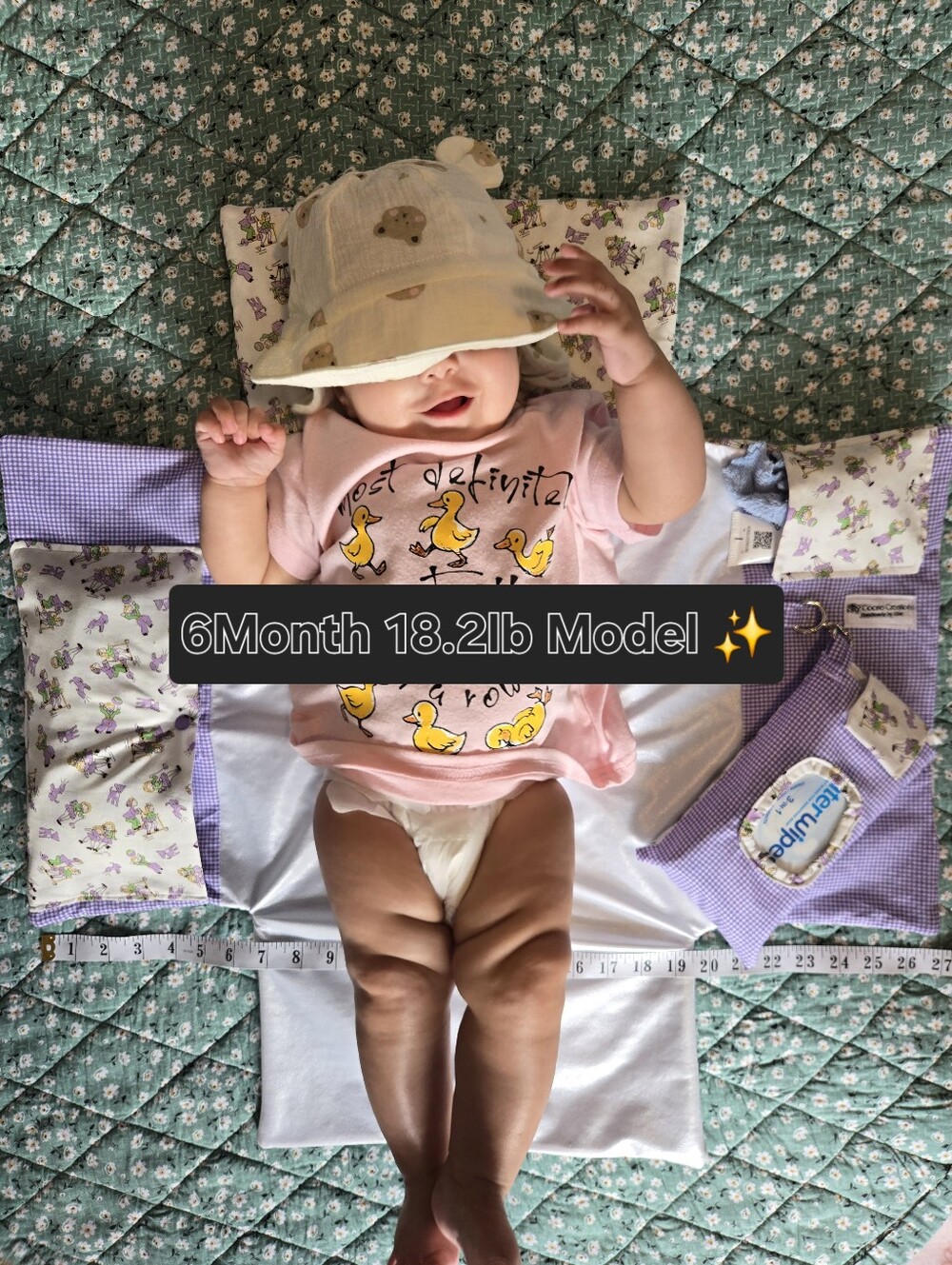 Playful Portable Diaper Change Mat Handmade Baby Shower Gift